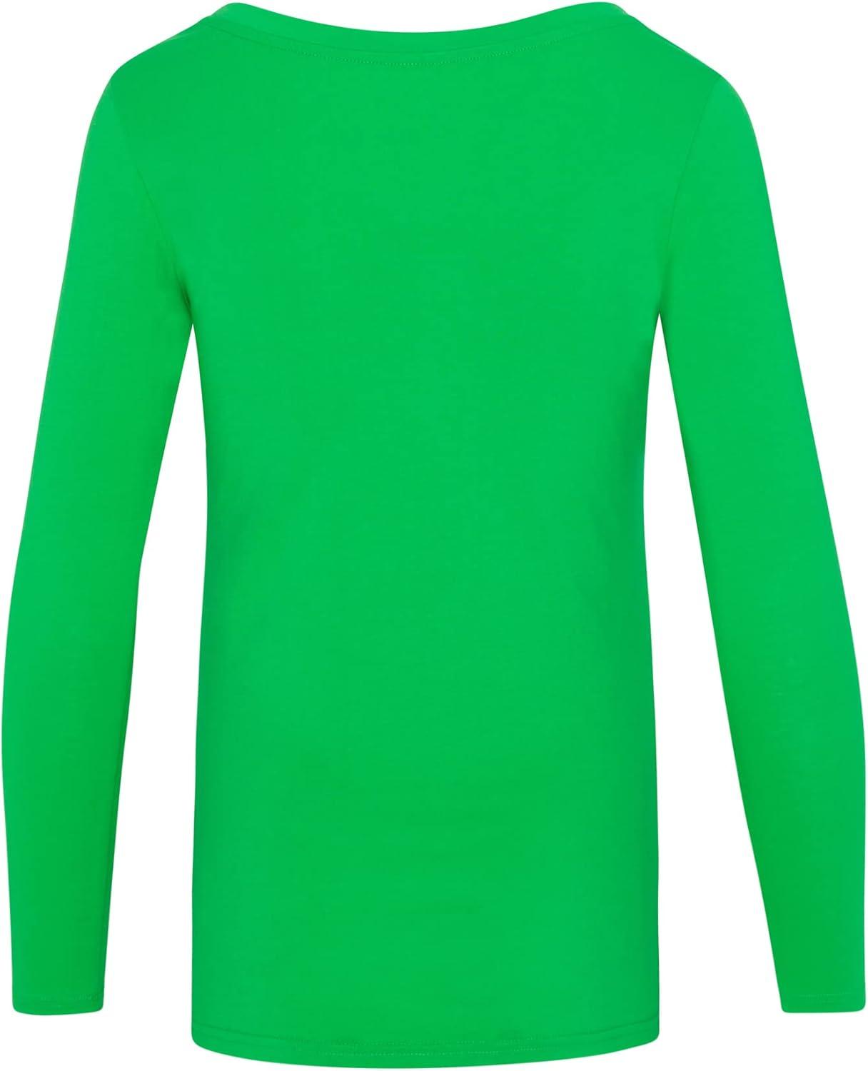 imageNatural Uniforms Womens Long Sleeve Extra Wide ScoopNeck TShirt Under ScrubGreen