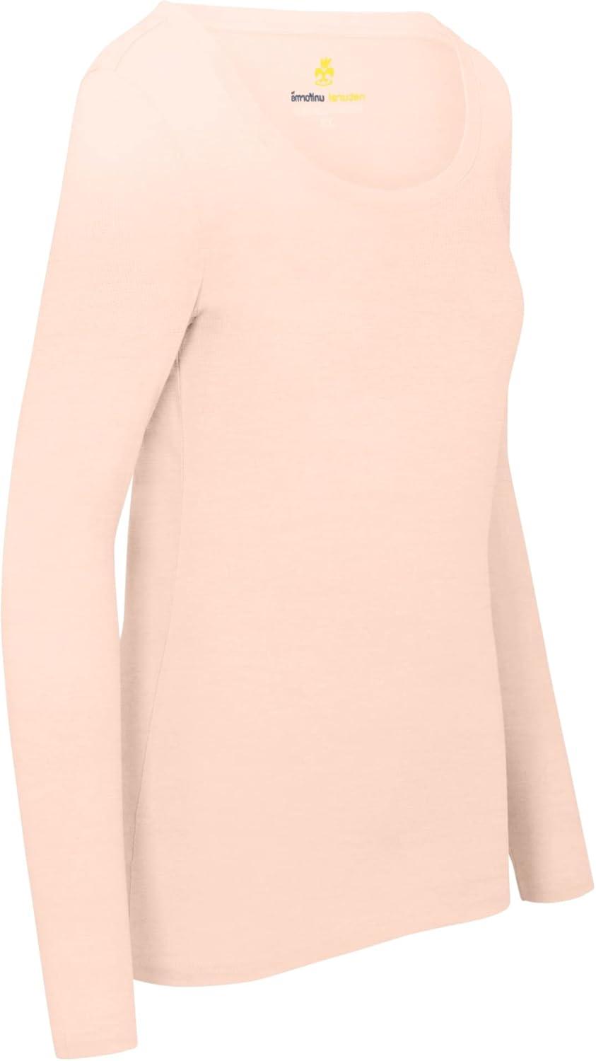 imageNatural Uniforms Womens Long Sleeve Extra Wide ScoopNeck TShirt Under ScrubNude