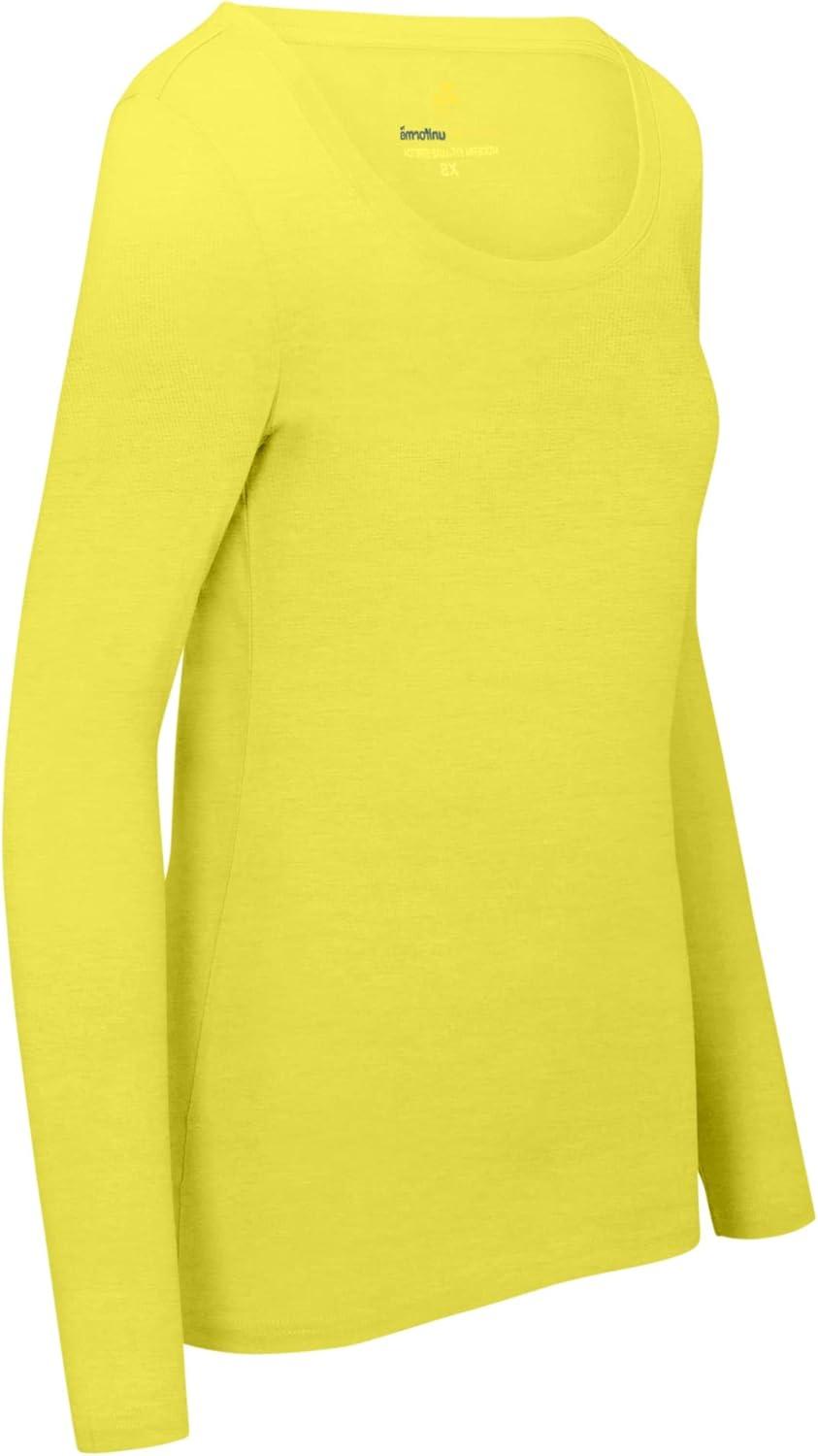 imageNatural Uniforms Womens Long Sleeve Extra Wide ScoopNeck TShirt Under ScrubYellow