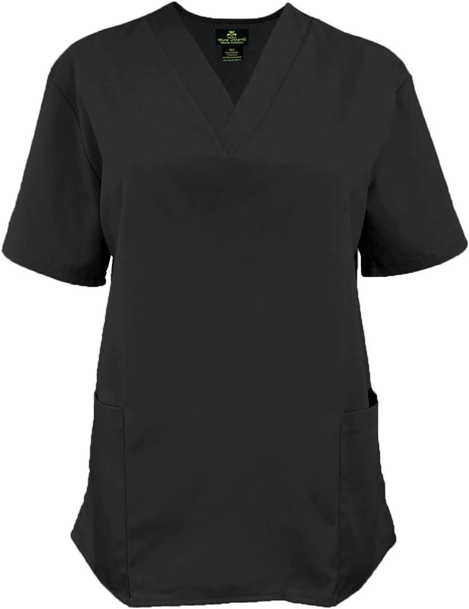 imageNatural Uniforms Womens Scrub Set Medical Scrub Tops and Pants Pack of 6 SetBlack