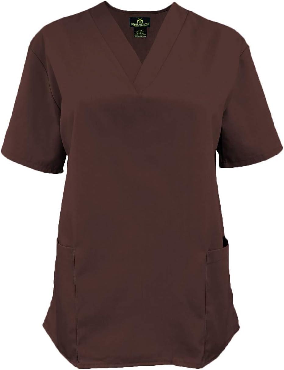 imageNatural Uniforms Womens Scrub Set Medical Scrub Tops and Pants Pack of 6 SetChocolate