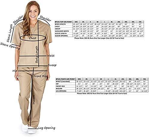 imageNatural Uniforms Womens Scrub Set Medical Scrub Tops and Pants Pack of 6 SetDark Navy Blue