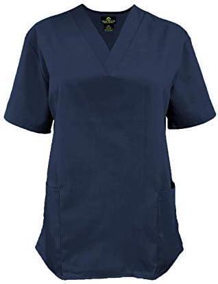 imageNatural Uniforms Womens Scrub Set Medical Scrub Tops and Pants Pack of 6 SetDark Navy Blue