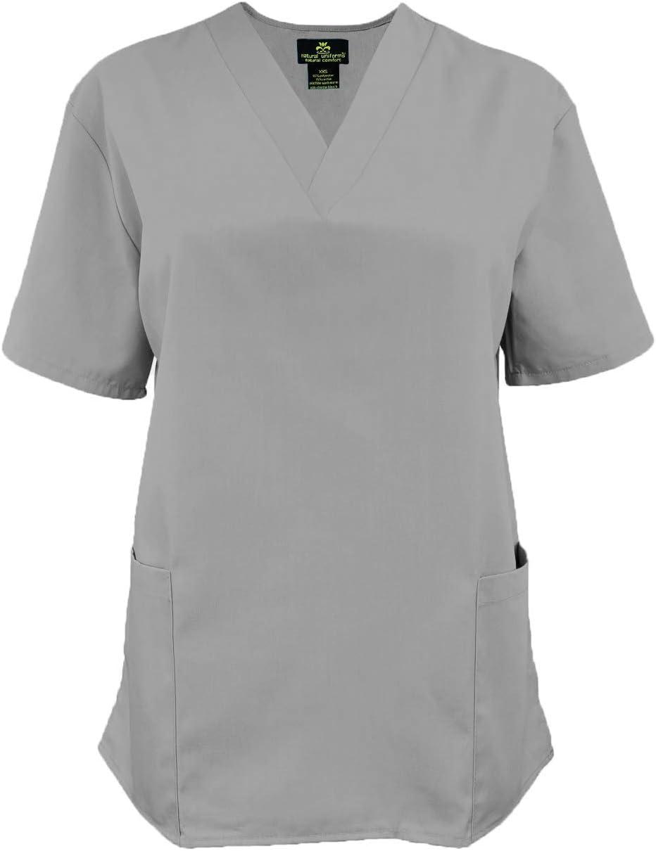 imageNatural Uniforms Womens Scrub Set Medical Scrub Tops and Pants Pack of 6 SetGrey
