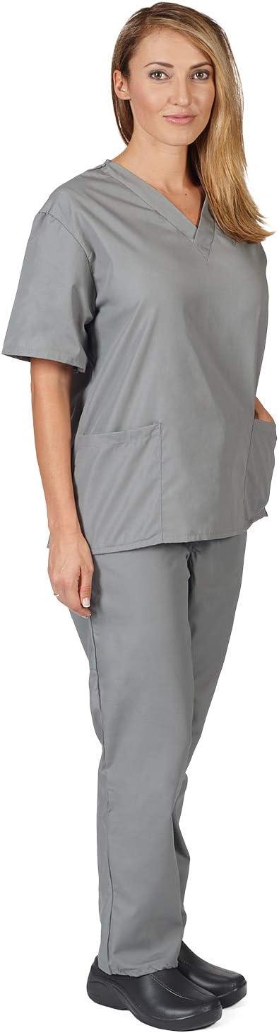 imageNatural Uniforms Womens Scrub Set Medical Scrub Tops and Pants Pack of 6 SetGrey