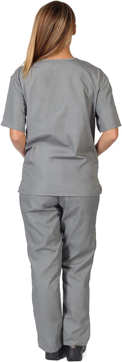 imageNatural Uniforms Womens Scrub Set Medical Scrub Tops and Pants Pack of 6 SetGrey