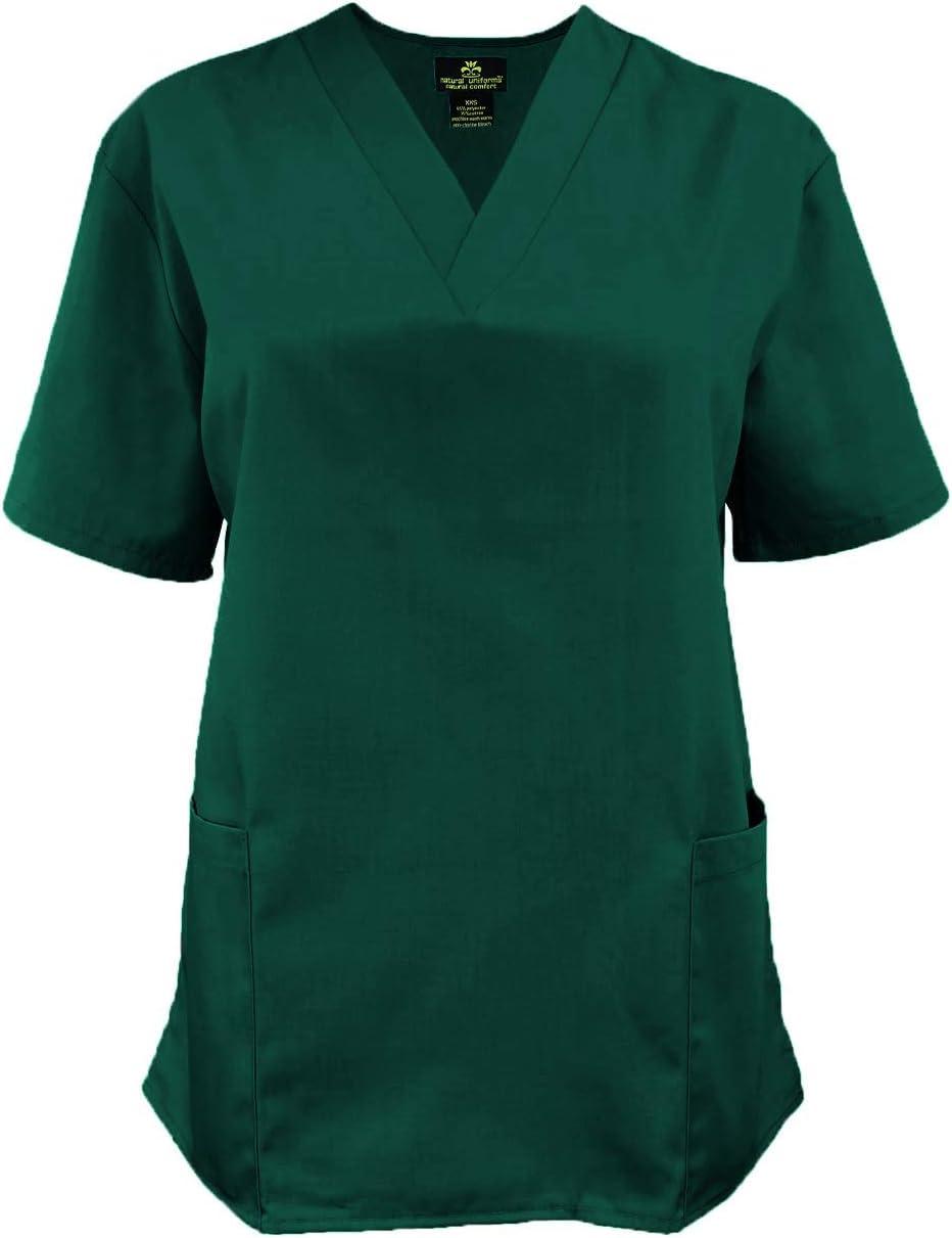 imageNatural Uniforms Womens Scrub Set Medical Scrub Tops and Pants Pack of 6 SetHunter Green