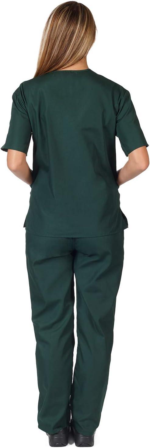 imageNatural Uniforms Womens Scrub Set Medical Scrub Tops and Pants Pack of 6 SetHunter Green