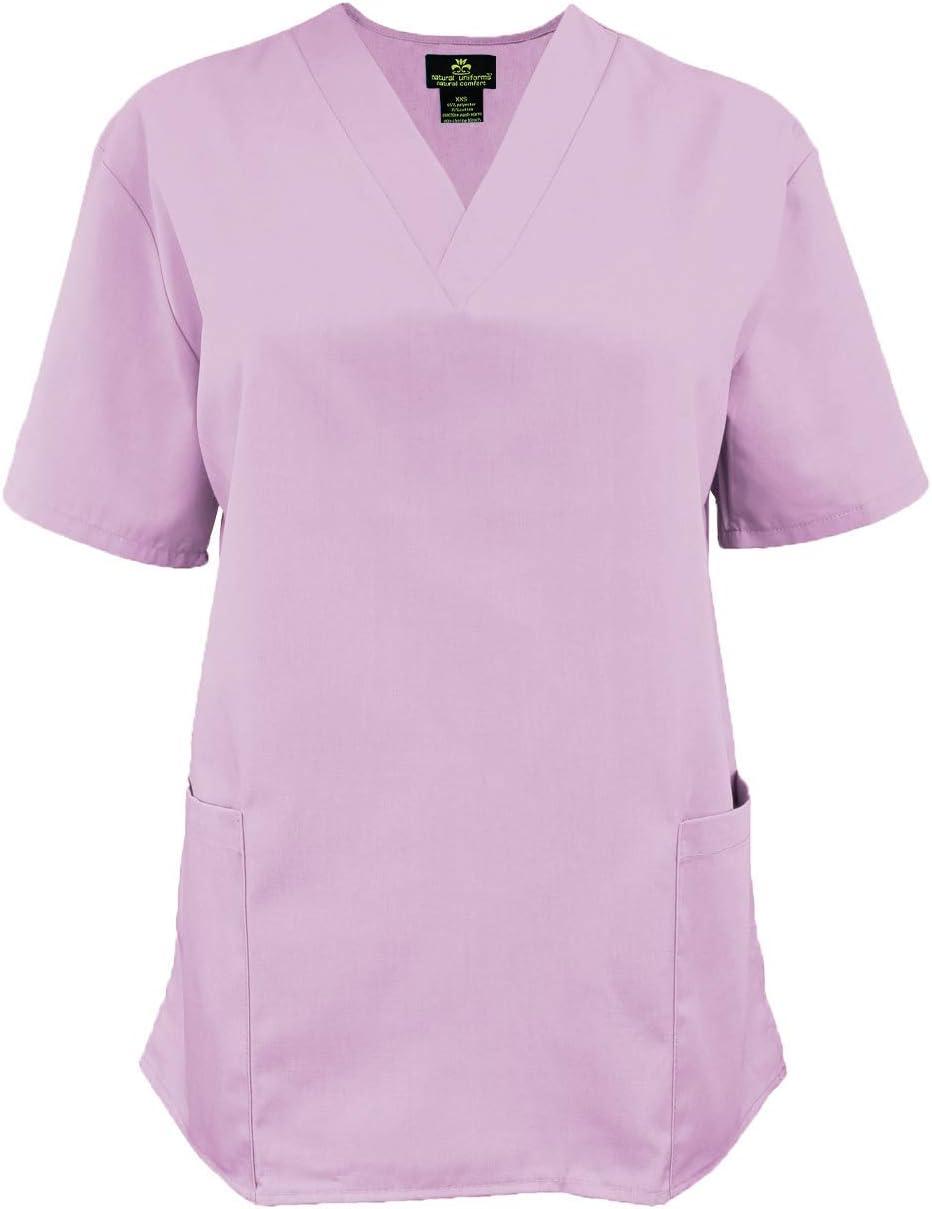 imageNatural Uniforms Womens Scrub Set Medical Scrub Tops and Pants Pack of 6 SetLilac