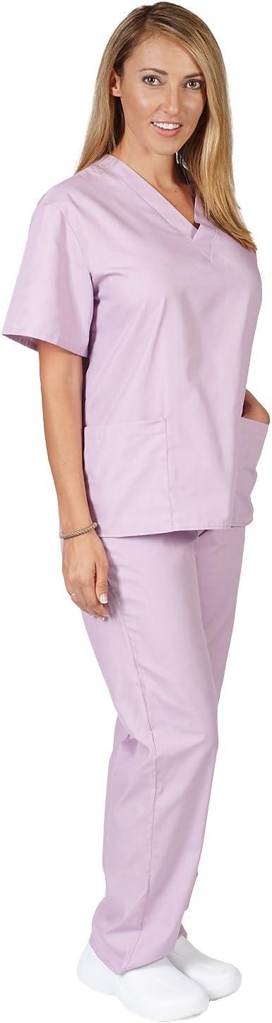 imageNatural Uniforms Womens Scrub Set Medical Scrub Tops and Pants Pack of 6 SetLilac