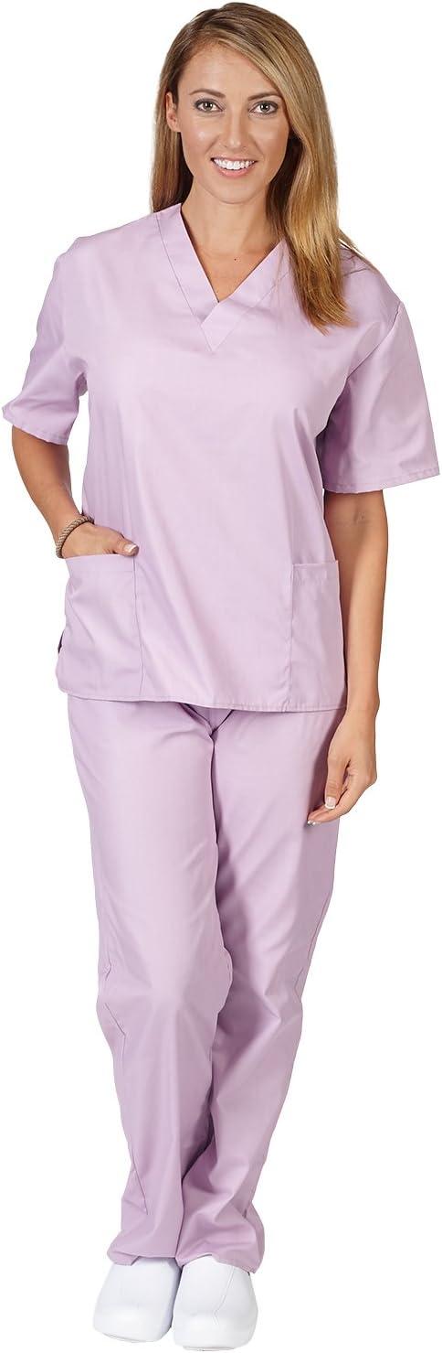 imageNatural Uniforms Womens Scrub Set Medical Scrub Tops and Pants Pack of 6 SetLilac