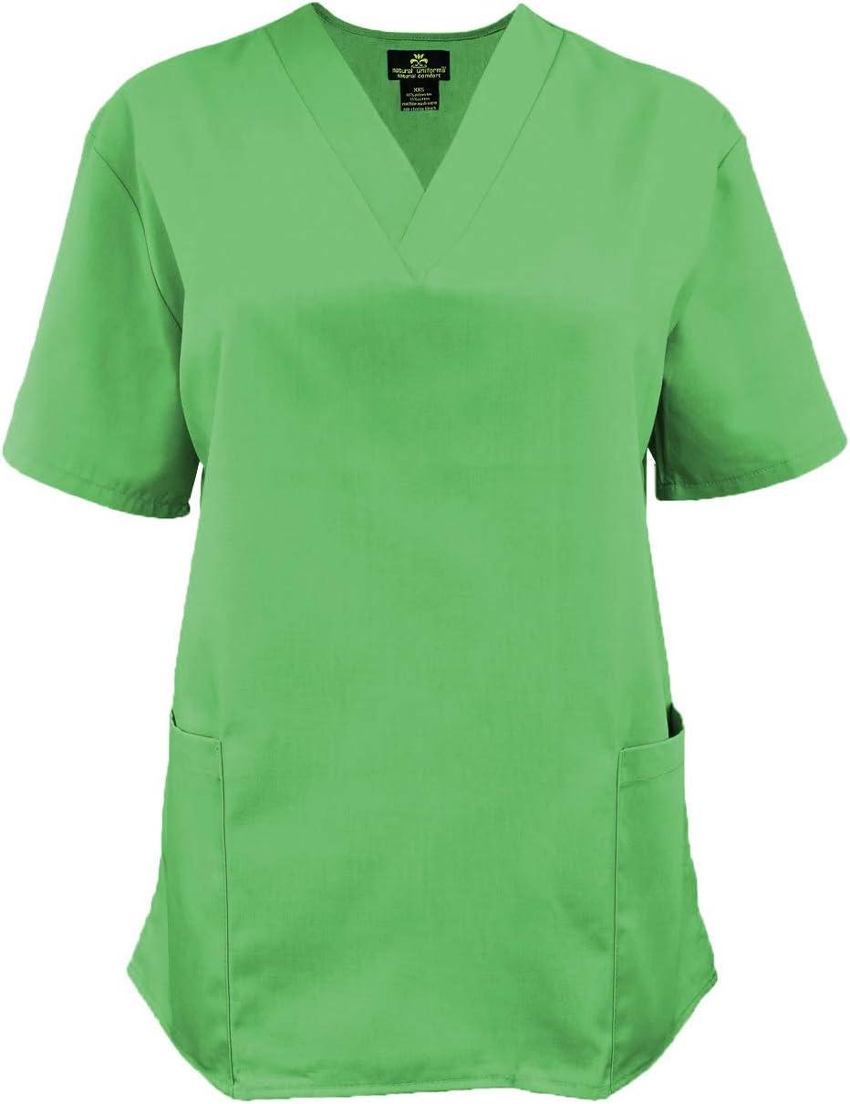 imageNatural Uniforms Womens Scrub Set Medical Scrub Tops and Pants Pack of 6 SetLime Green
