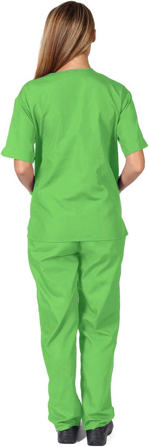 imageNatural Uniforms Womens Scrub Set Medical Scrub Tops and Pants Pack of 6 SetLime Green