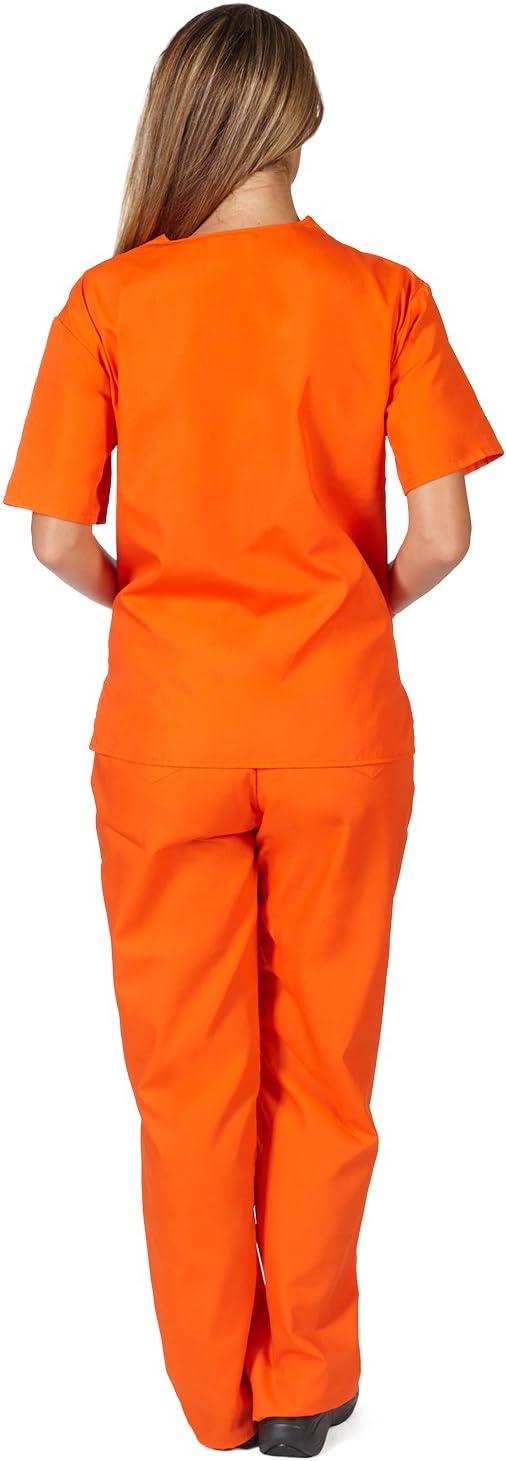 imageNatural Uniforms Womens Scrub Set Medical Scrub Tops and Pants Pack of 6 SetOrange