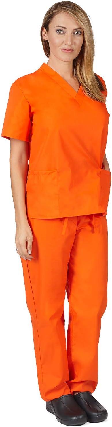 imageNatural Uniforms Womens Scrub Set Medical Scrub Tops and Pants Pack of 6 SetOrange
