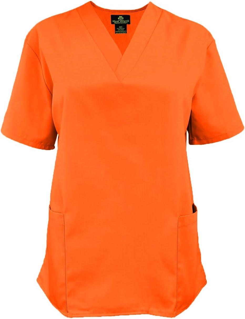 imageNatural Uniforms Womens Scrub Set Medical Scrub Tops and Pants Pack of 6 SetOrange