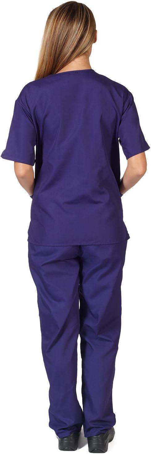 imageNatural Uniforms Womens Scrub Set Medical Scrub Tops and Pants Pack of 6 SetPurple