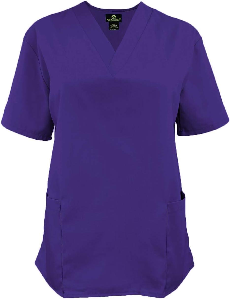 imageNatural Uniforms Womens Scrub Set Medical Scrub Tops and Pants Pack of 6 SetPurple