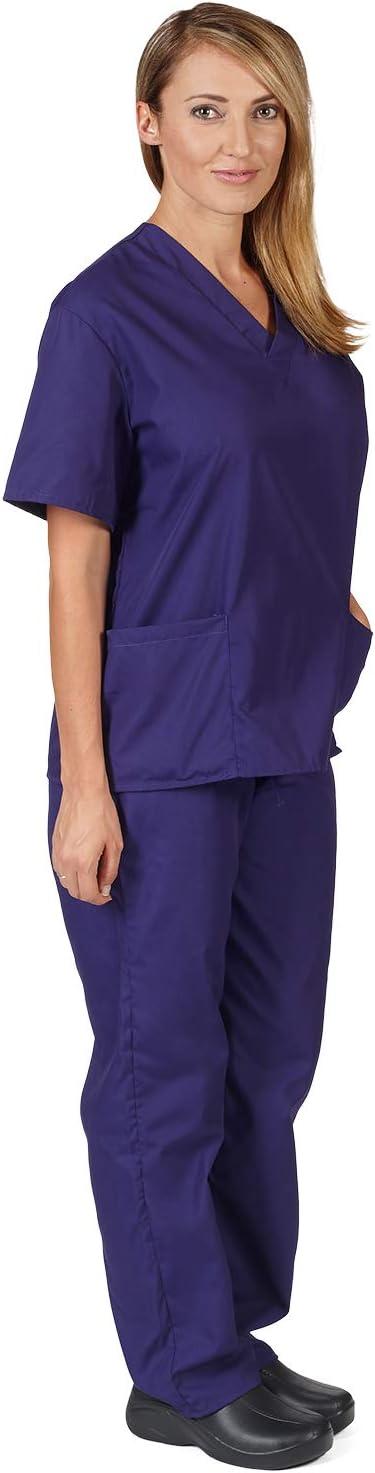 imageNatural Uniforms Womens Scrub Set Medical Scrub Tops and Pants Pack of 6 SetPurple