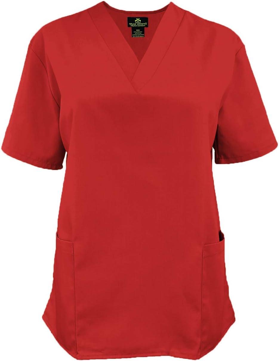 imageNatural Uniforms Womens Scrub Set Medical Scrub Tops and Pants Pack of 6 SetRed