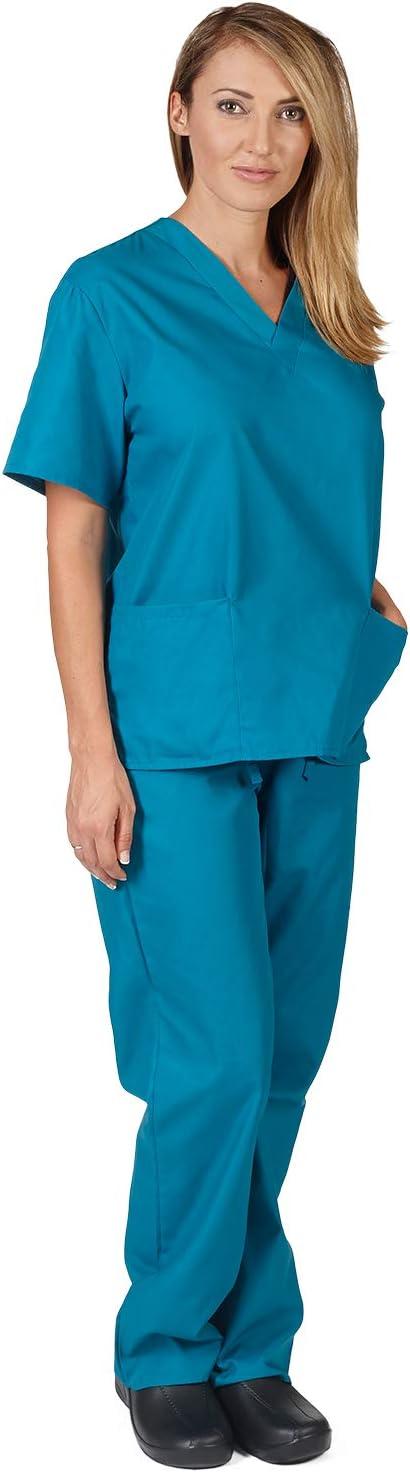imageNatural Uniforms Womens Scrub Set Medical Scrub Tops and Pants Pack of 6 SetTeal