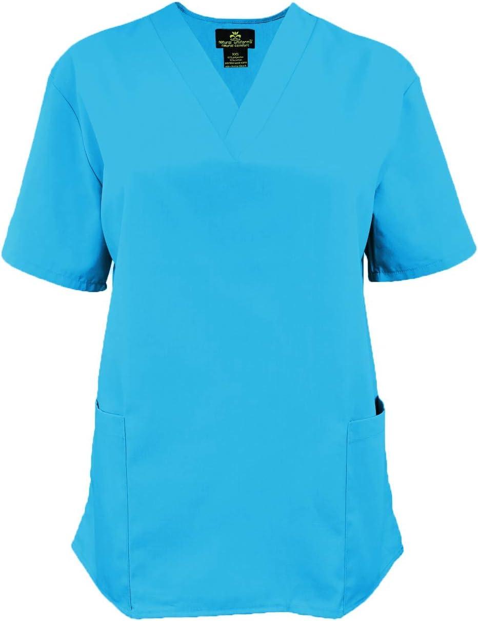 imageNatural Uniforms Womens Scrub Set Medical Scrub Tops and Pants Pack of 6 SetWater Blue