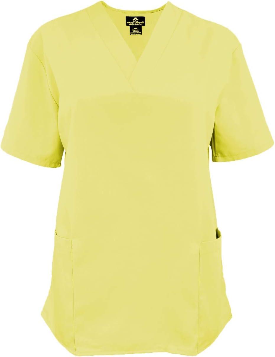 imageNatural Uniforms Womens Scrub Set Medical Scrub Tops and Pants Pack of 6 SetYellow