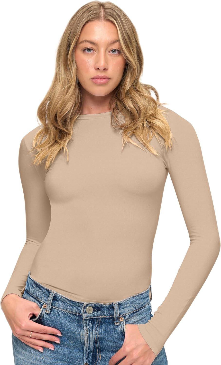 imageNatural Uniforms Womens Super Soft Super Stretch Y2K Long Sleeve Baby Tee Crop TopSun Kiss