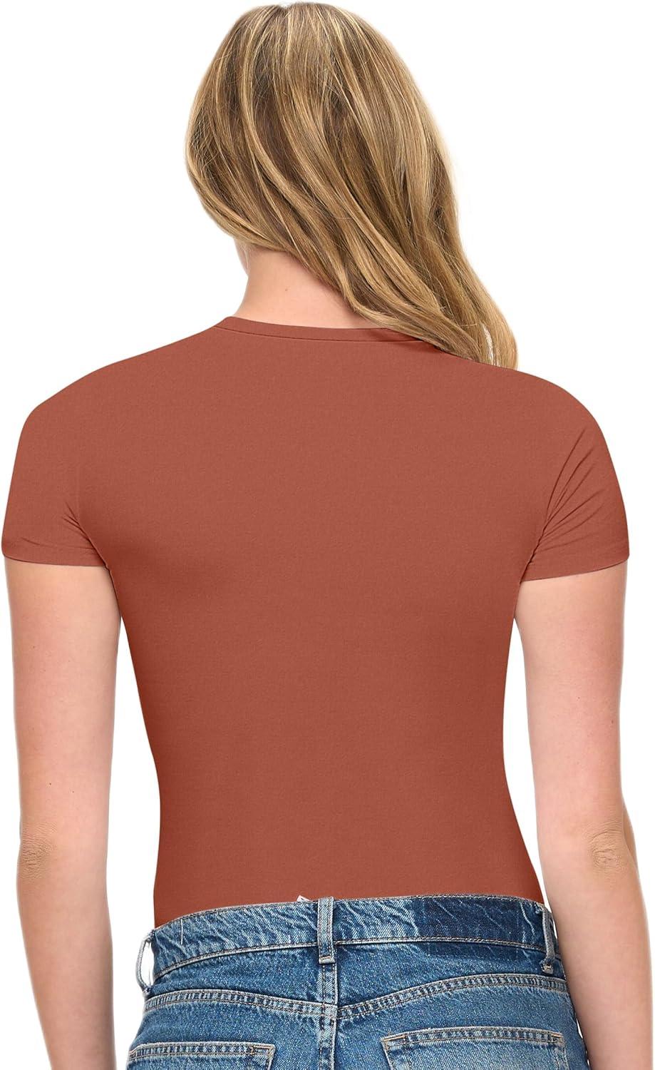 imageNatural Uniforms Womens Super Soft Super Stretch Y2K Short Sleeve Baby Tee Crop TopCopper Coin