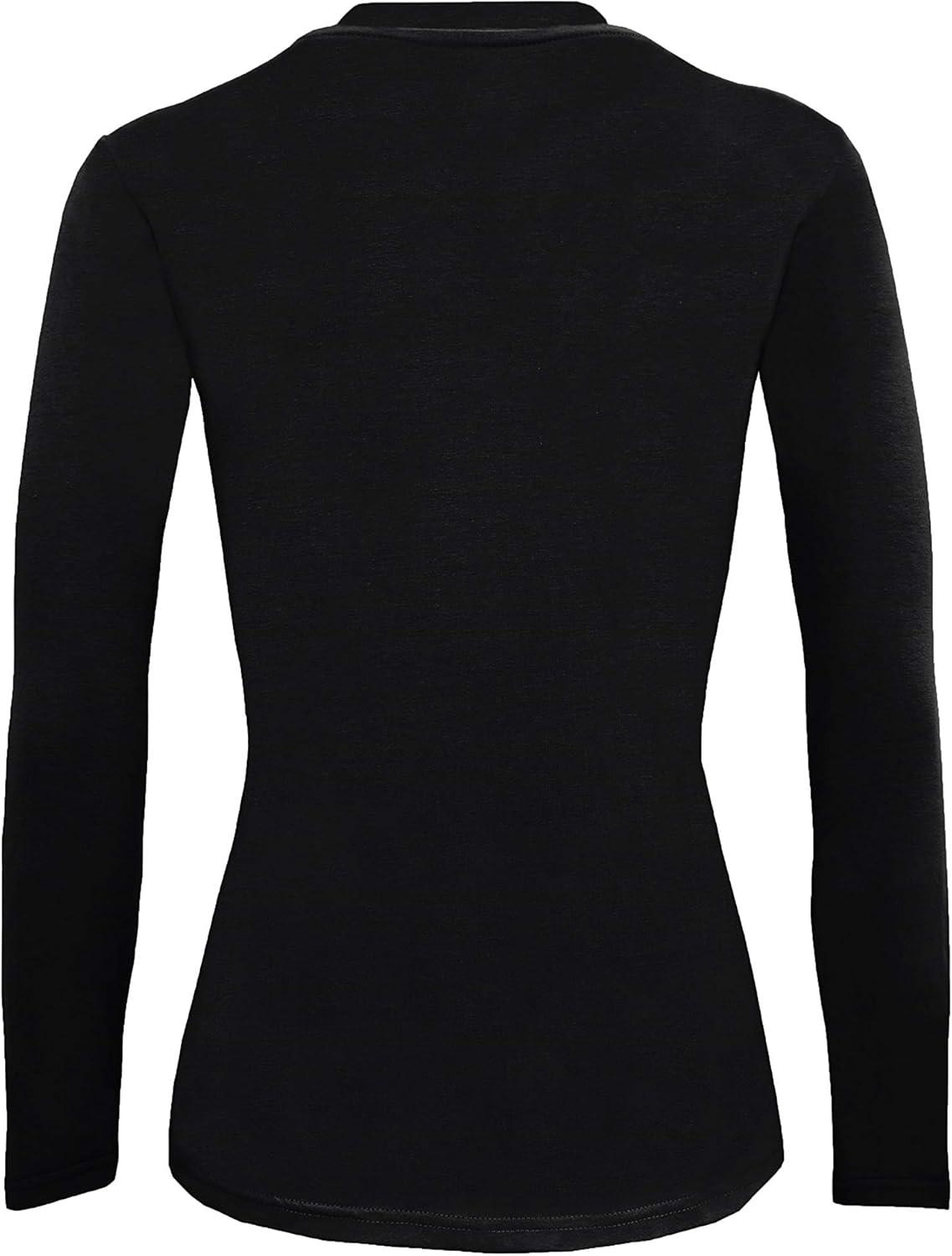 imageNatural Uniforms Womens Under Scrub Tee Crew Neck Long Sleeve TShirt5PackBlack