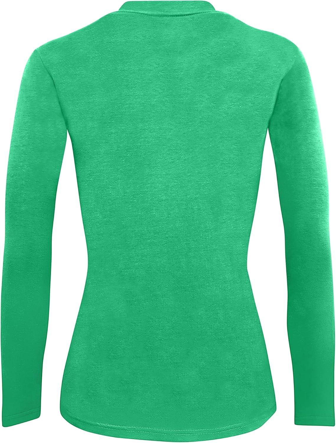 imageNatural Uniforms Womens Under Scrub Tee Crew Neck Long Sleeve TShirt5PackGreen
