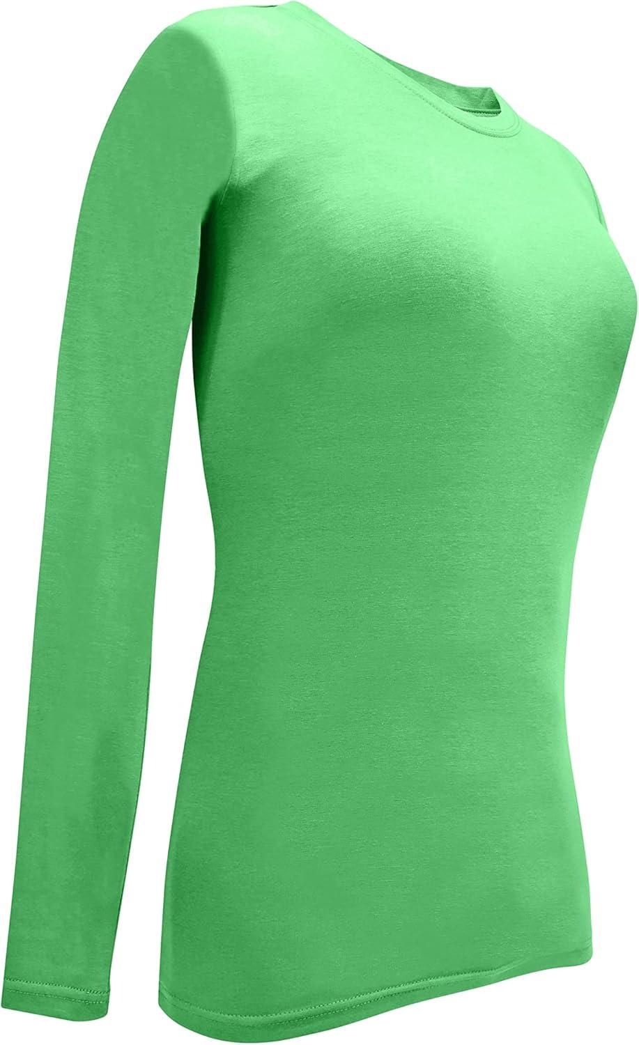 imageNatural Uniforms Womens Under Scrub Tee Crew Neck Long Sleeve TShirt5PackLight Green