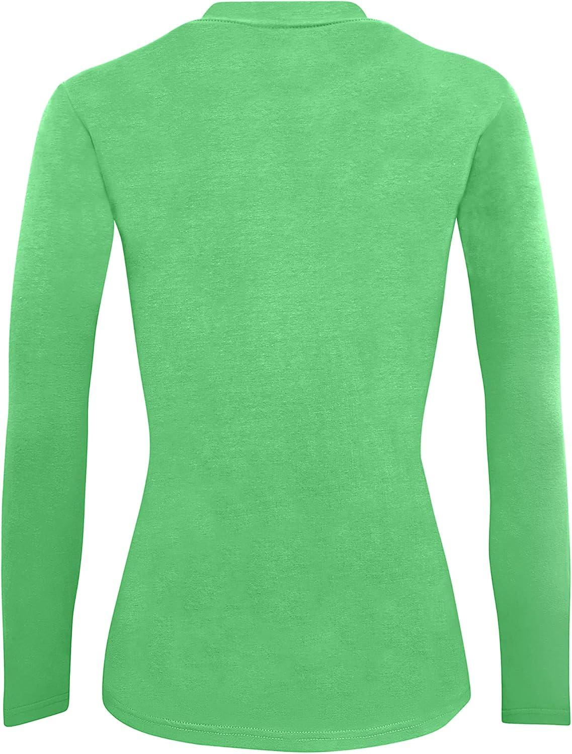 imageNatural Uniforms Womens Under Scrub Tee Crew Neck Long Sleeve TShirt5PackLight Green