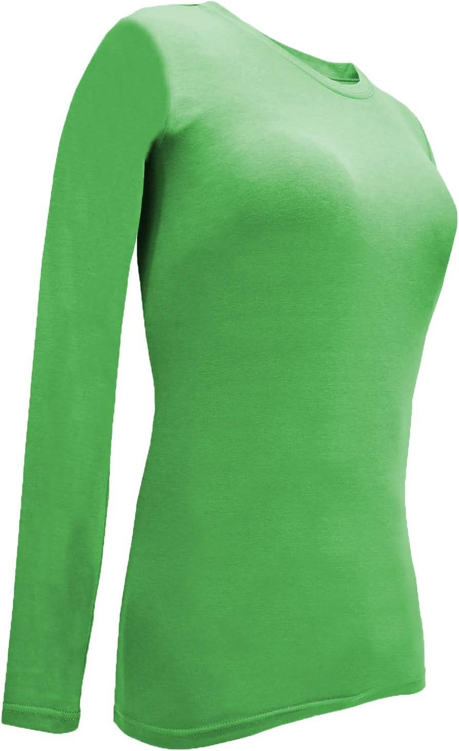 imageNatural Uniforms Womens Under Scrub Tee Crew Neck Long Sleeve TShirt5PackLime Green