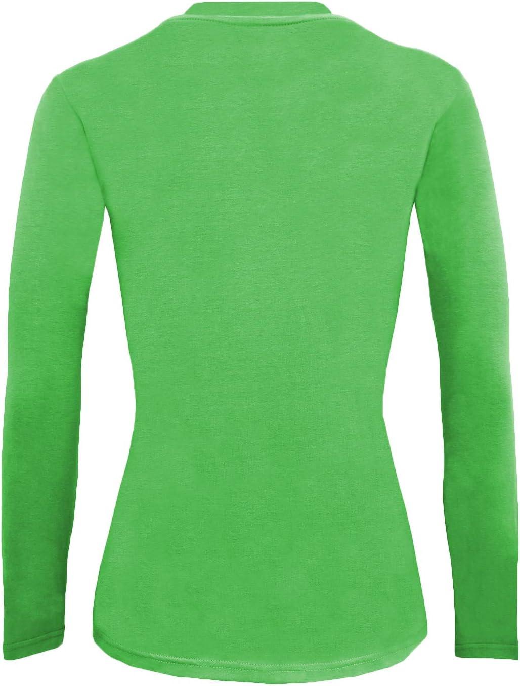 imageNatural Uniforms Womens Under Scrub Tee Crew Neck Long Sleeve TShirt5PackLime Green