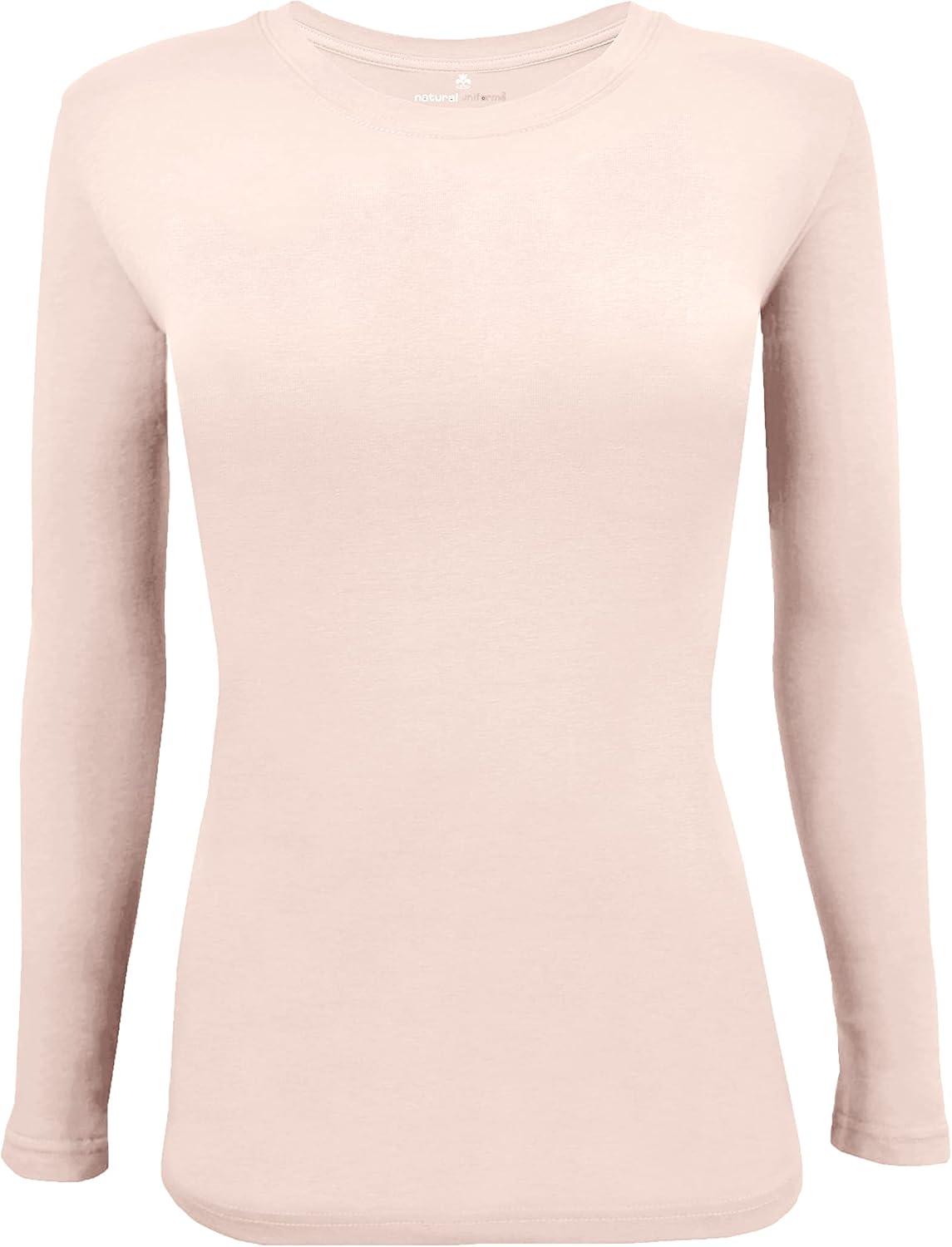 imageNatural Uniforms Womens Under Scrub Tee Crew Neck Long Sleeve TShirt5PackNude