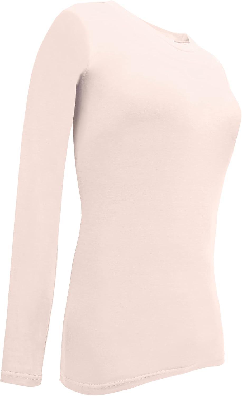 imageNatural Uniforms Womens Under Scrub Tee Crew Neck Long Sleeve TShirt5PackNude