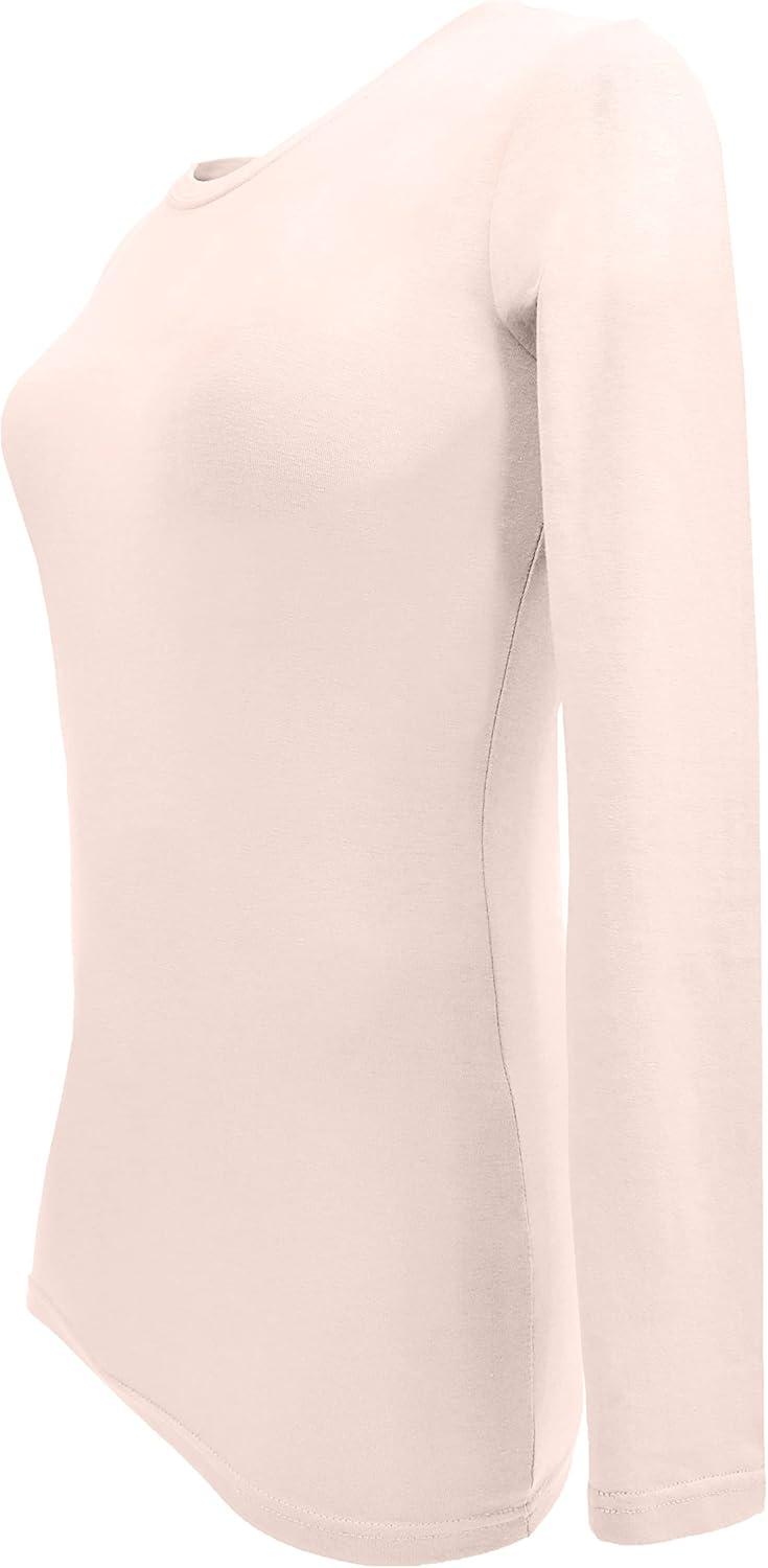 imageNatural Uniforms Womens Under Scrub Tee Crew Neck Long Sleeve TShirt5PackNude