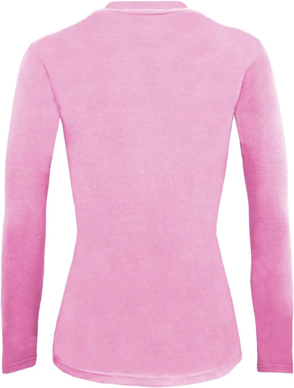 imageNatural Uniforms Womens Under Scrub Tee Crew Neck Long Sleeve TShirt5PackPink