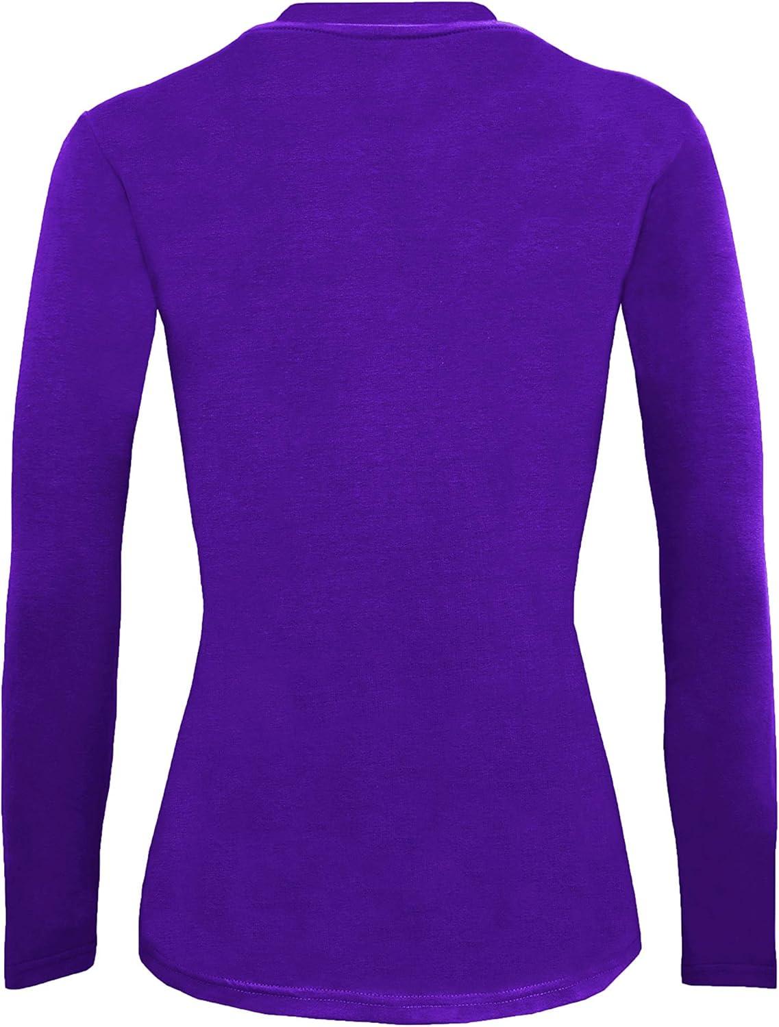 imageNatural Uniforms Womens Under Scrub Tee Crew Neck Long Sleeve TShirt5PackPurple