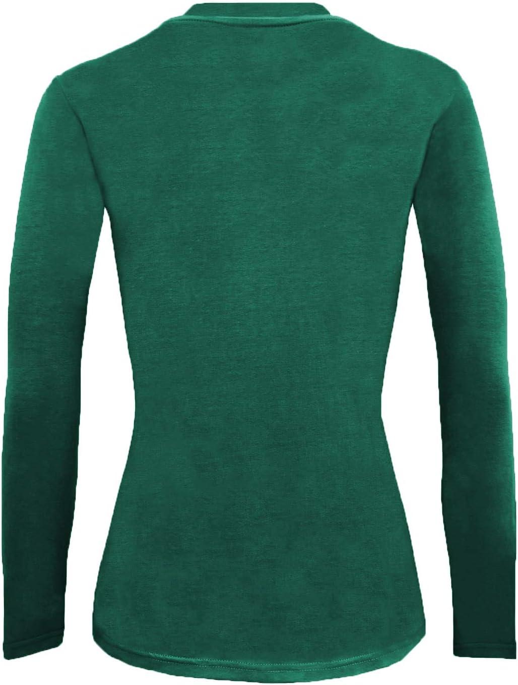 imageNatural Uniforms Womens Under Scrub Tee Crew Neck Long Sleeve TShirt5PackTrue Hunter Green