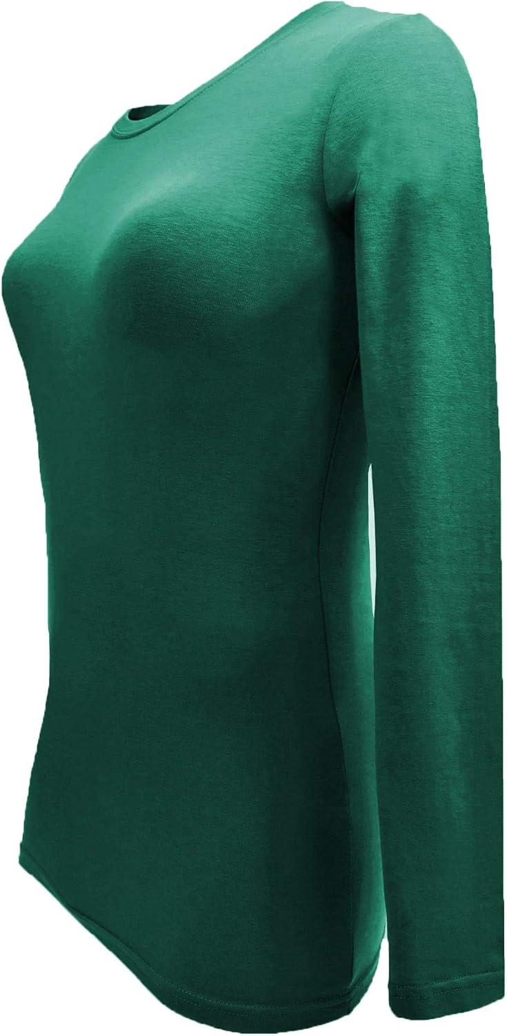imageNatural Uniforms Womens Under Scrub Tee Crew Neck Long Sleeve TShirt5PackTrue Hunter Green