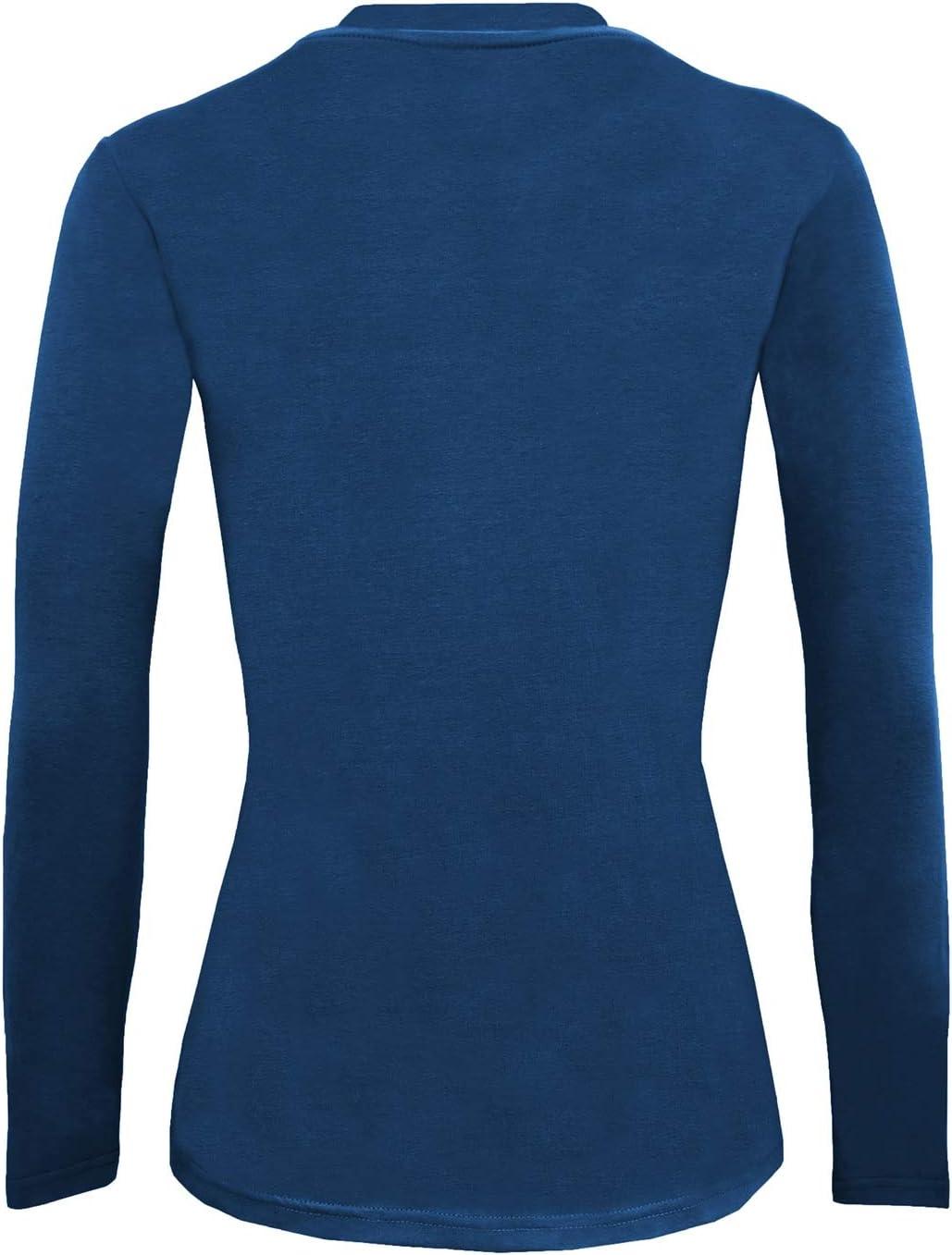 imageNatural Uniforms Womens Under Scrub Tee Crew Neck Long Sleeve TShirt5PackTrue Navy Blue
