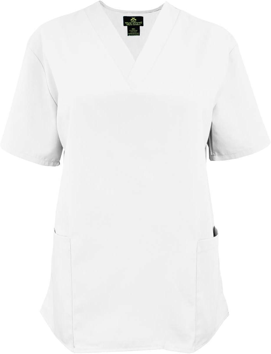 imageWomens Scrub Set Medical Apparel Scrub Top and Pant 2Pack White Small