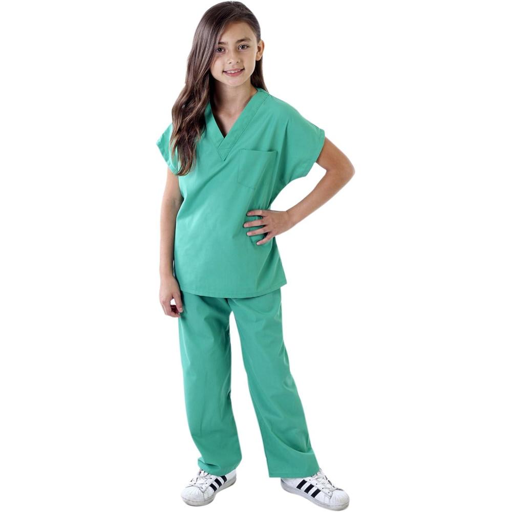imageNatural Uniforms Childrens Scrub SetSoft TouchRole Play Costume Set Surgical Green 810