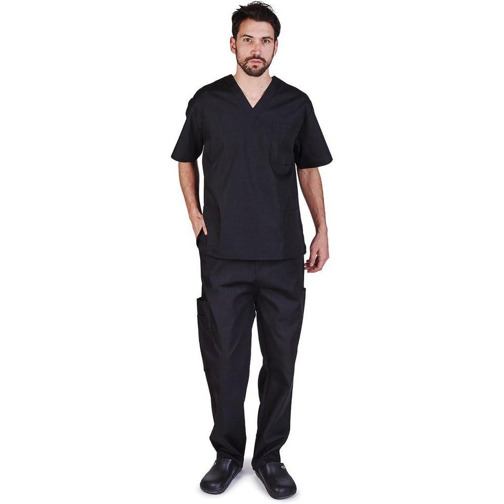 imageNatural Uniforms Comfortable Fit Mens Workwear Uniform 8 Pocket Top and Pant SetBlack