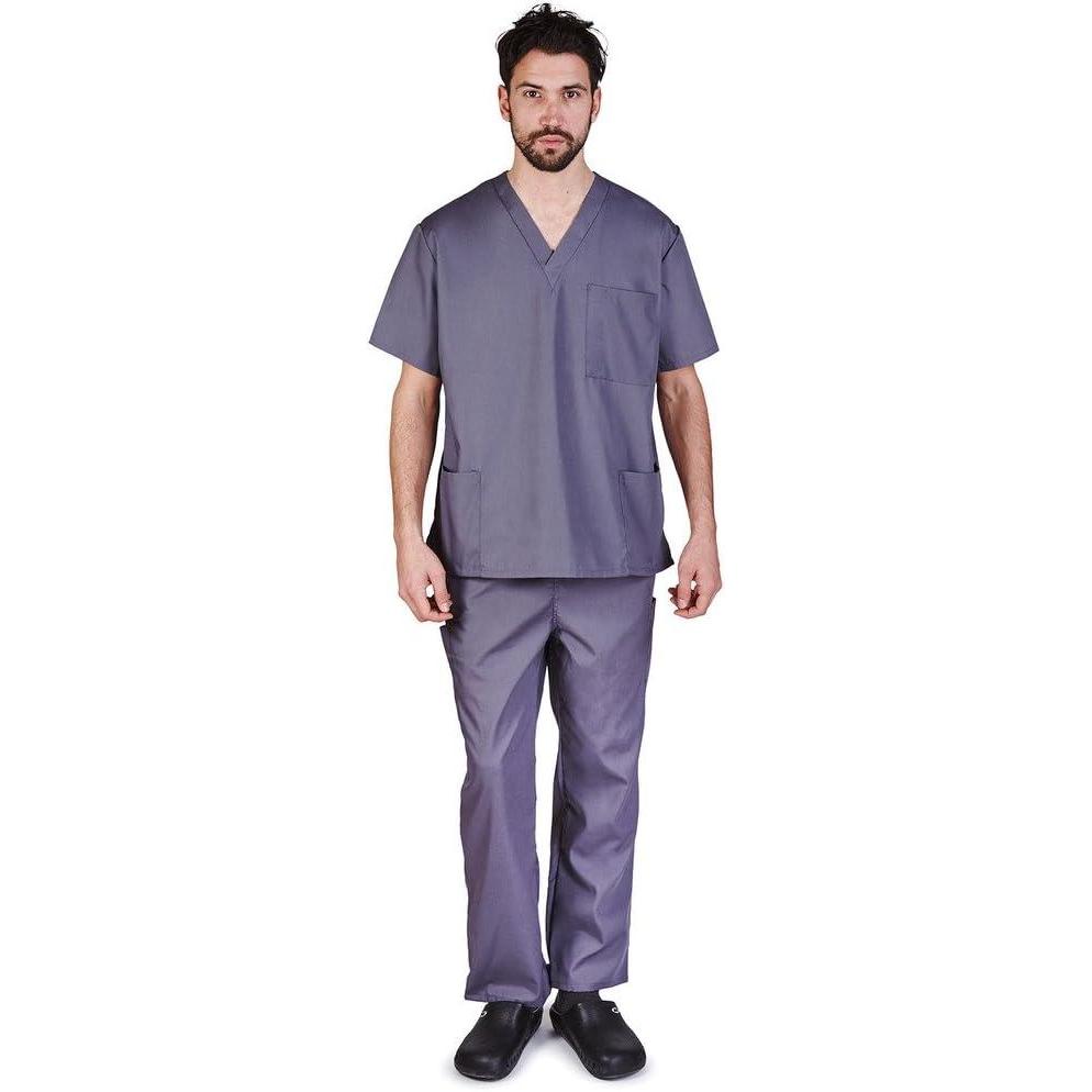 imageNatural Uniforms Comfortable Fit Mens Workwear Uniform 8 Pocket Top and Pant SetCharcoal