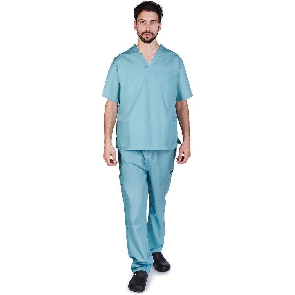 imageNatural Uniforms Comfortable Fit Mens Workwear Uniform 8 Pocket Top and Pant SetMisty Green