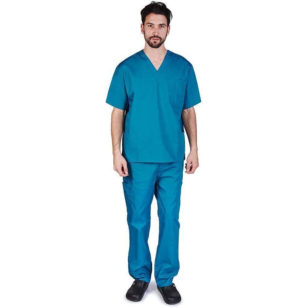 imageNatural Uniforms Comfortable Fit Mens Workwear Uniform 8 Pocket Top and Pant SetTeal