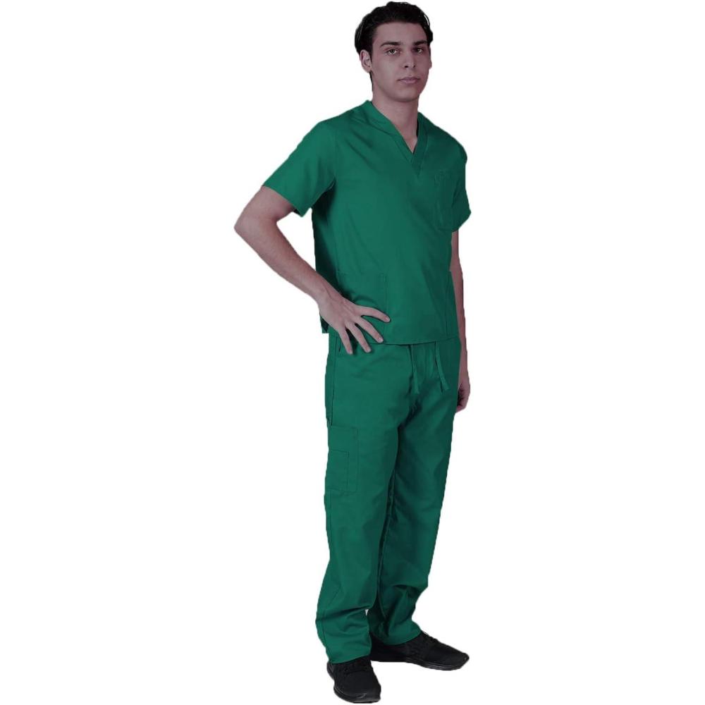 imageNatural Uniforms Comfortable Fit Mens Workwear Uniform 8 Pocket Top and Pant SetTrue Hunter Green